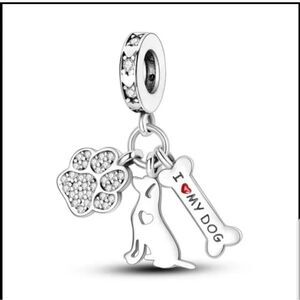 I love my dog charm 925